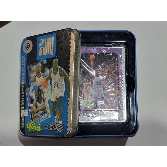 1994 Classic Shaquille O'Neal The Metal Edge 5-Card Set In Collector Tin - Picture 1 of 12